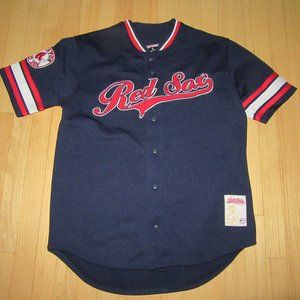 STITCHES BOSTON RED SOX JERSEY/BUTTON DOWN/SHORT SLEEVE/EMBROIDERED/SIZE MED